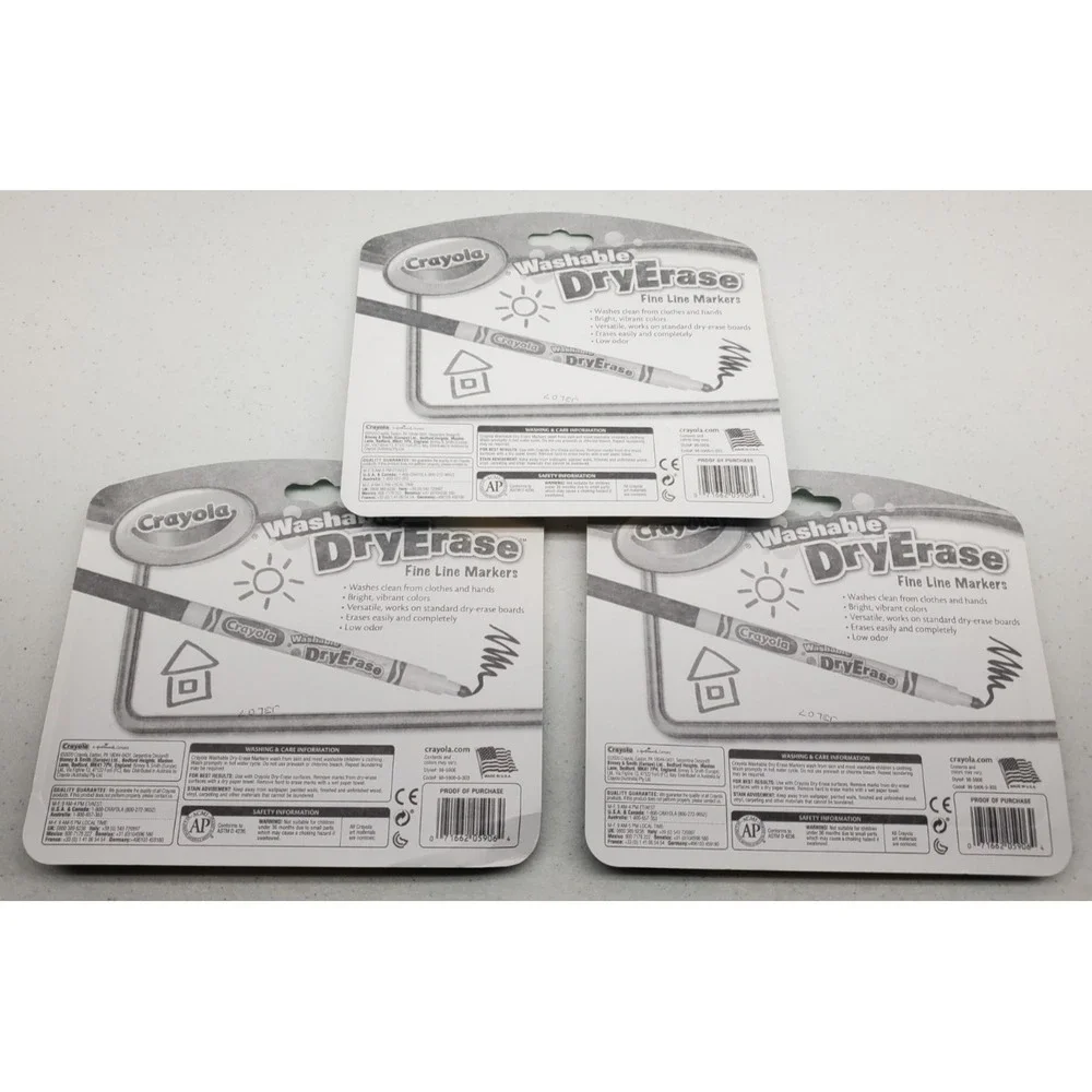 Crayola Washable Dry Erase Fine Line Markers 6 Pack Lot of 3 (18 Markers) NEW!